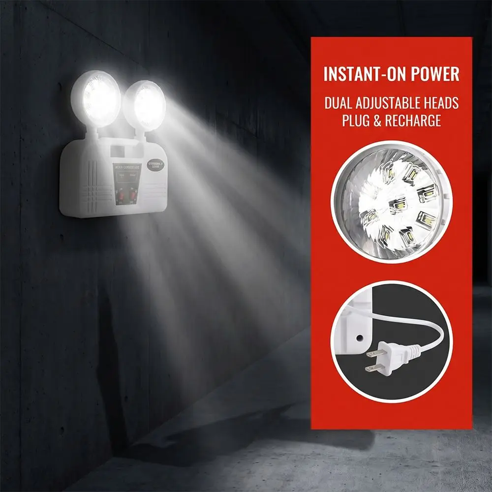 ledダブルヘッド非常口灯-ip30-緊急用led非常避難灯-ダブルヘッド自動点灯非常口照明