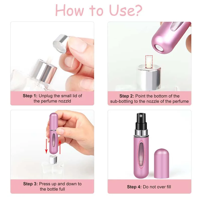 5ml Perfume Atomizer Portable Liquid Container Cosmetics Traveling Mini Aluminum Sprayer Alcochol Empty Refillable Bottle