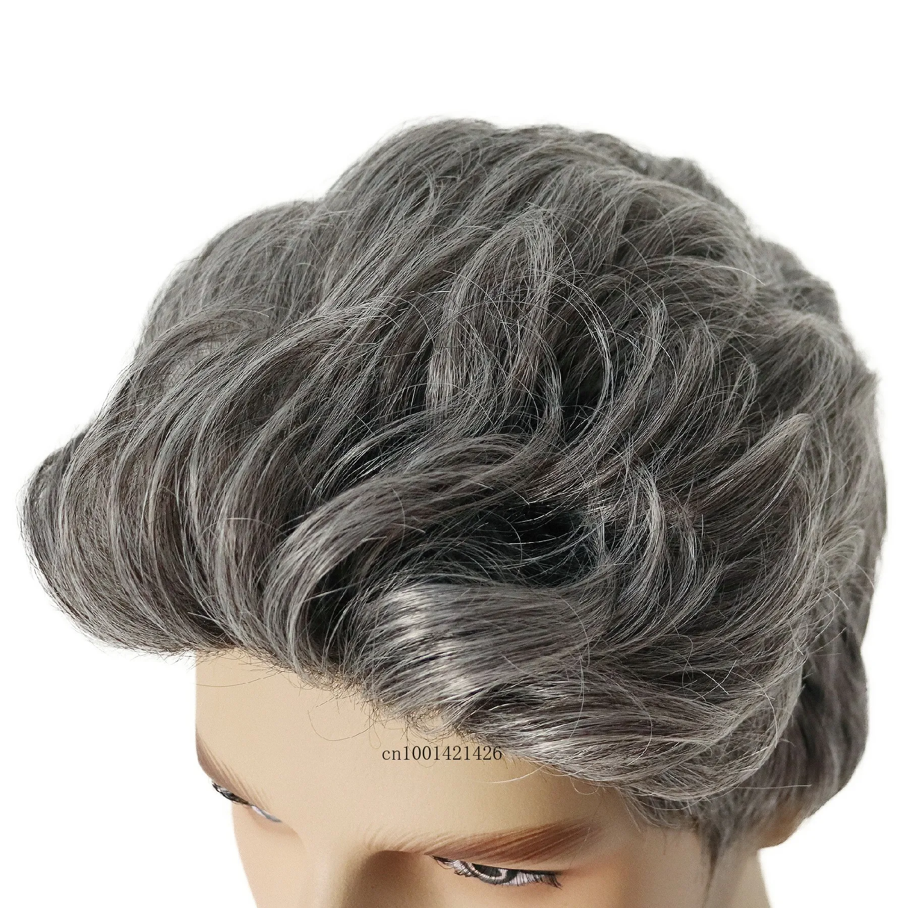 GNIMEGIL Short Wigs Man Grey Color Synthetic Wig Cosplay Soft Heat Resistant Fiber Halloween Costume Wig Old Men Natural Wigs