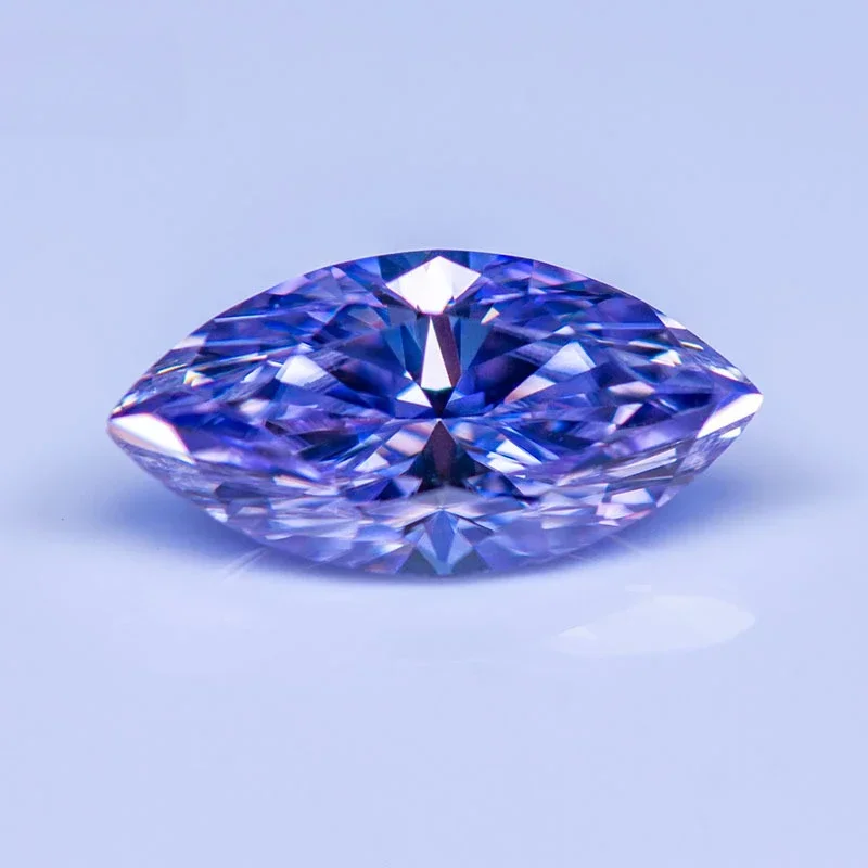 Moissanite Stone Marquise Cut Lavender Color VVS1 with GRA Certificate for Gemstone Charms Top Jewelry Making Materials