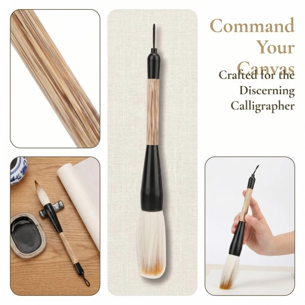 Thick Nylon Hair Large Calligraphy Bucket Brush Sturdy Handle Full Brush Head Nylon Hair Writing Brush Good Ink Retention