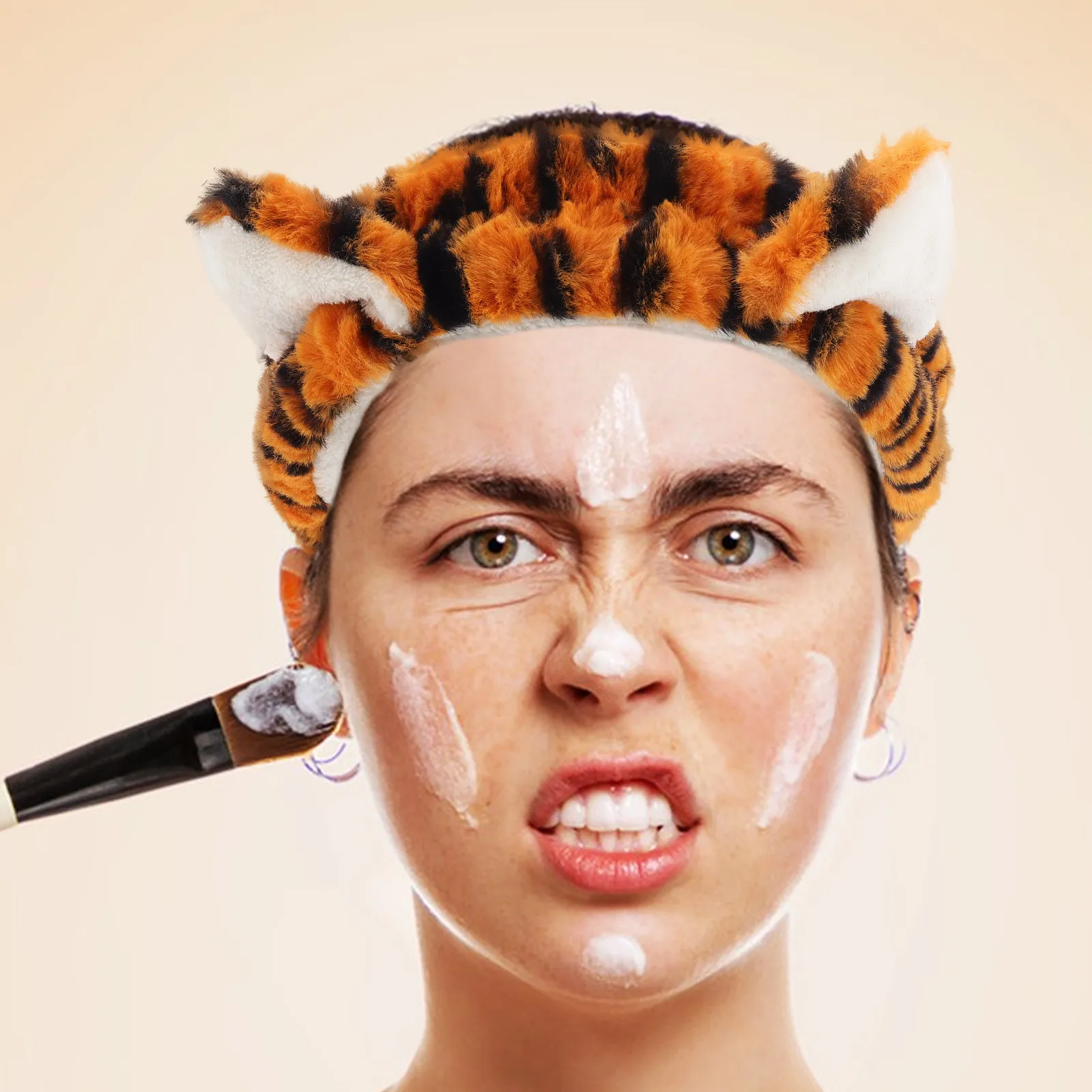 

Tiger Ear Headband Soft Cartoon Animal Hairband Face Washing Skincare Head Band Cute Makeup Party Headdress