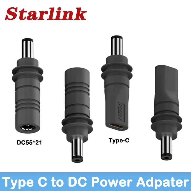 DC5521 Male to Starlink Mini GEN3 PD 100W USB C Female Connector Charge Barrel Jack Power Plug Type C to DC/D Power Adapter