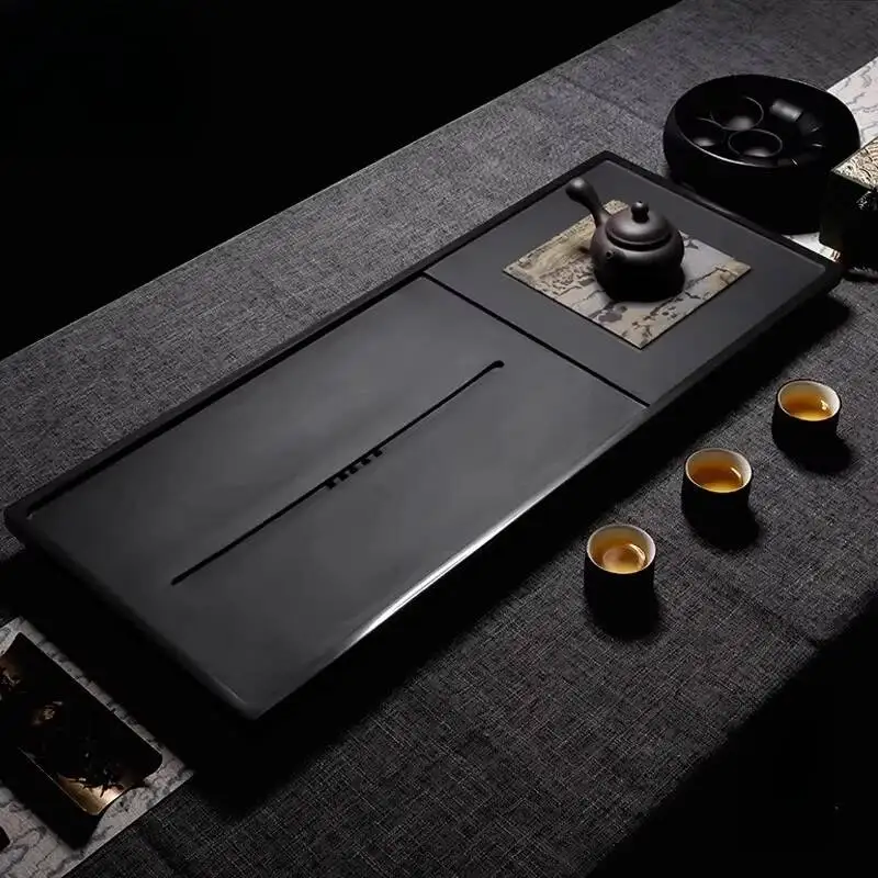

Роскошный прямоугольный поднос для чая с подставками для чашек, сервировочный поднос для гостиной, большой чайный поднос для церемоний, длинные подносы, декор для дома