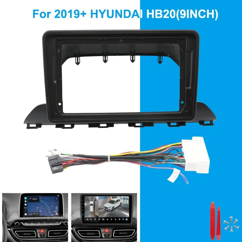 

For 2019+ HYUNDAI HB20 9 Inch Car Radio Fascia Frame Dashboard Panel Trim Kit Stereo Installation Mount Adapter