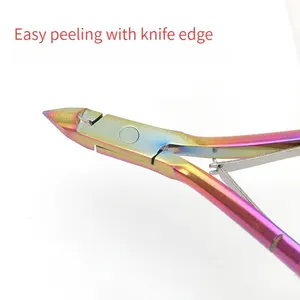 Colorido unha cutícula Nipper, Clipper, pele morta removedor, clara unha arte ferramenta para salão de beleza, colorido Scissor Alicate, 1 pc 8 principais vendas removedor de cuticula - №3
