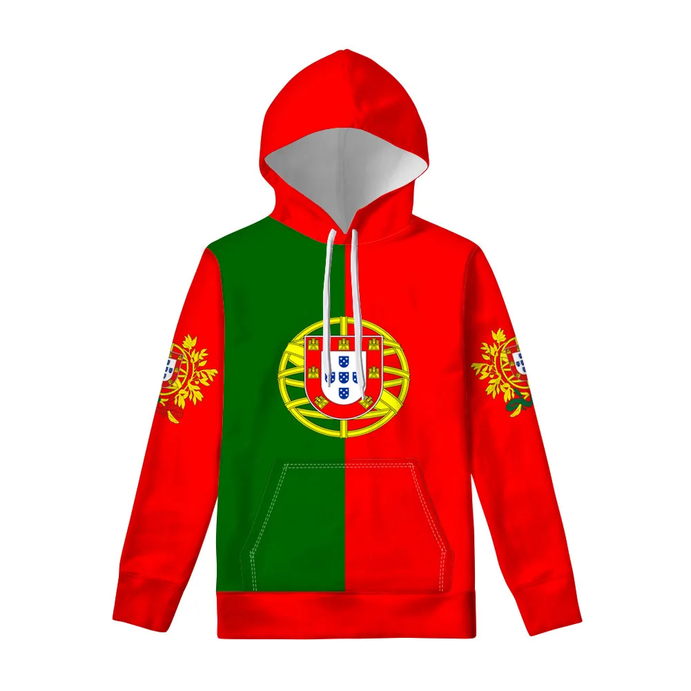 Portugal Zipper Hoodie Free Custom Name Number Prt Sweatshirt Nation Flag Pt Republic Portuguese Country College Casual Clothes