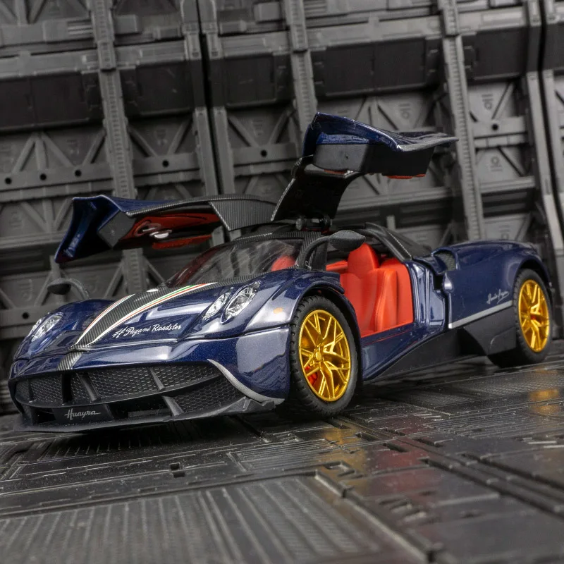 1:24 Pagani loong alliage supercar modèle voiture ornements tirer-arrière direction jouet porte peut être ouverte.