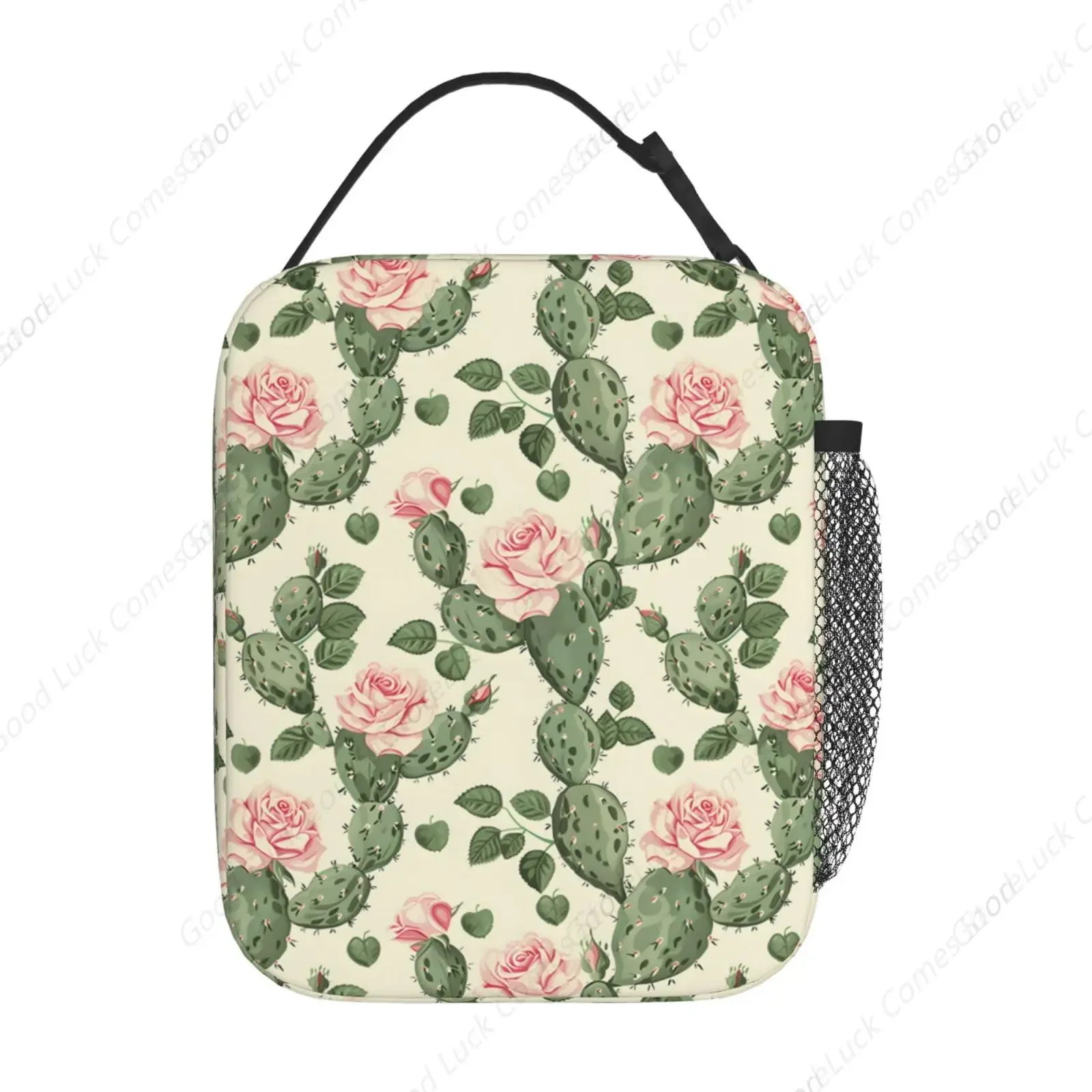 Desert Cactus and Rose Blossom Lunch Box for Women Men, Insulated Lunch Box, Reusable Lunch Bag for Office, Work, Picnic, Travel