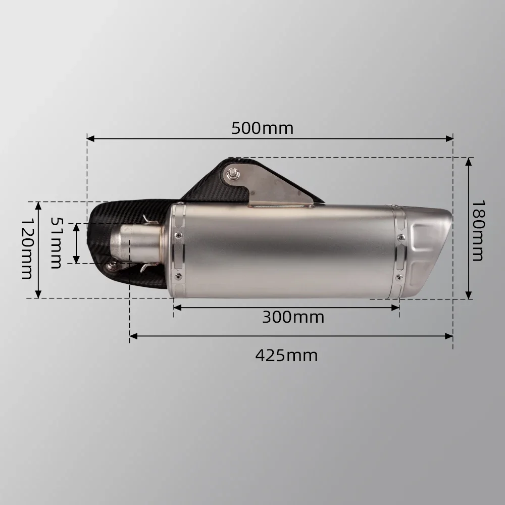 51mm Motorcycle Exhaust Muffler Pipe Escape Moto With DB Killer for Akrapovic R1 Z1000 Z900 GSR600 FZ6N R6 R3