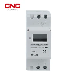 CNC TP8A16 AC 220V 16A 30A Din Rail Weekly 7 Days Programmable Digital TIME SWITCH Relay Timer Control