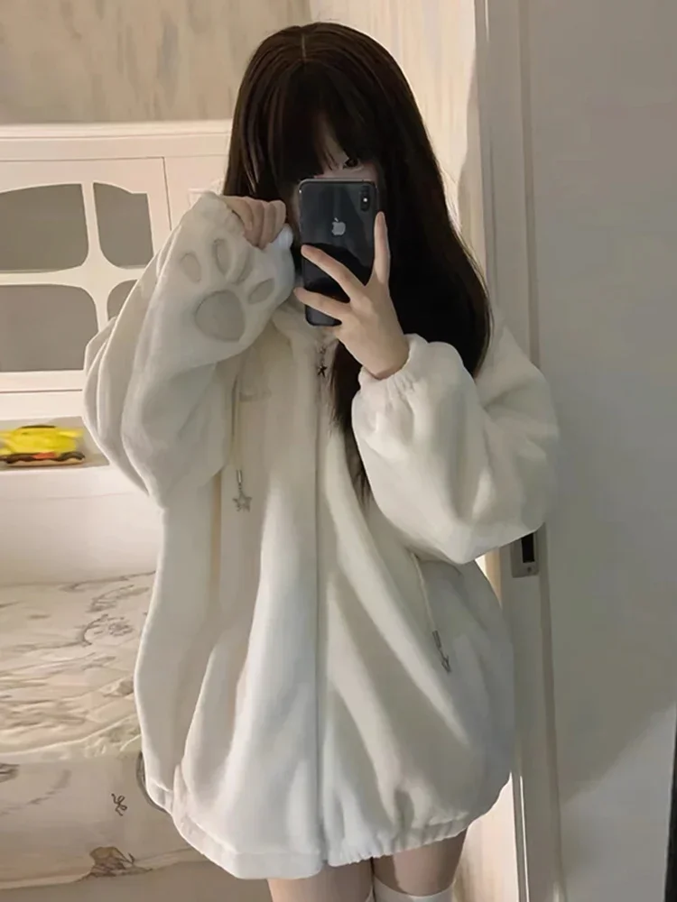 Otoño e Invierno nueva chaqueta bonita de lana de cordero estudiante estilo coreano suelta mujer polar grueso Abrigo acolchado de algodón Mujer