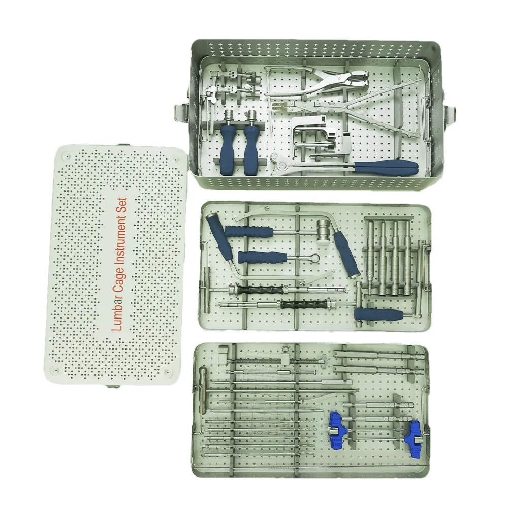 Professional Manufacturer Stainless Steel Surgical Orthopedic Cage Instrument Set Kit