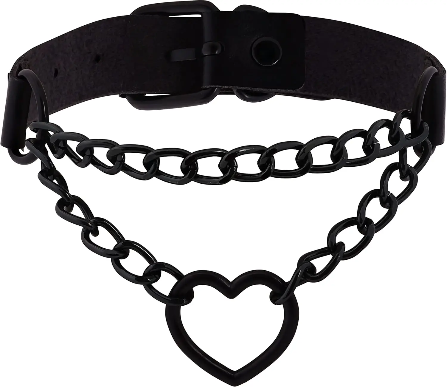 

Necklace, Black PU Leather Choker, Gothic Punk Grunge Emo Necklace, Halloween Christmas Jewelry Gift for Women, Men