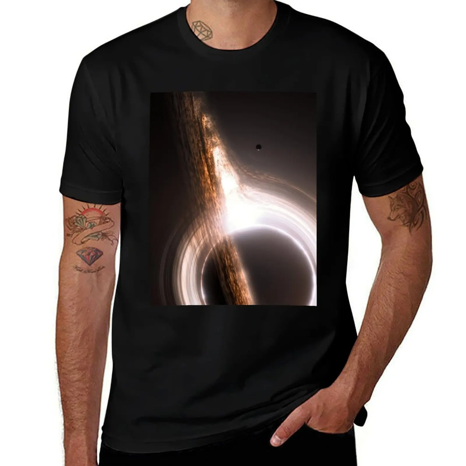 Interstellar Gargantua Black Hole T-Shirt Classic Crew Neck Cotton T-Shirt