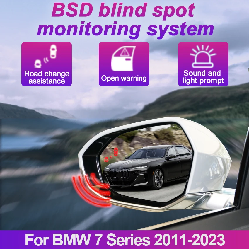 Car BSD BSM BSA Blind Area Spot Warning Drive Mirror Rear Radar Microwave Detection System For BMW 7 Series 2011-2023