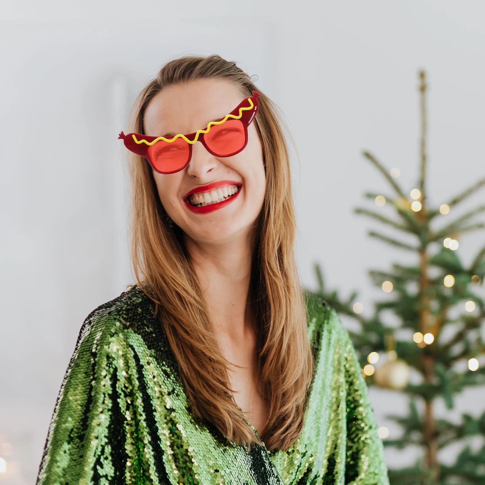 

Hot Dog Glasses Funny Plastic Party Eyeglasses For Adults Novelty Photo Props Music Festival Costume Accessories Lightweight