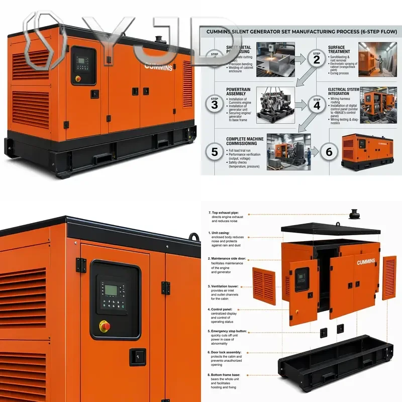 CE 350kVA 400kVA 500kVA Silent Generator Set Engine Water Cooled 3 Phase 50/60Hz Soundproof Containerized