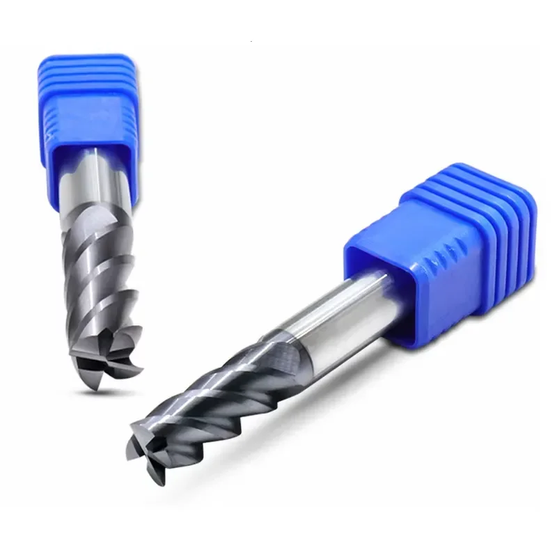 4 Flutes HRC60 Carbide End Mill 45 Degree D1-12 50L 100L Milling Cutter Alloy Coating Tungsten Steel Cutting Tool CNC