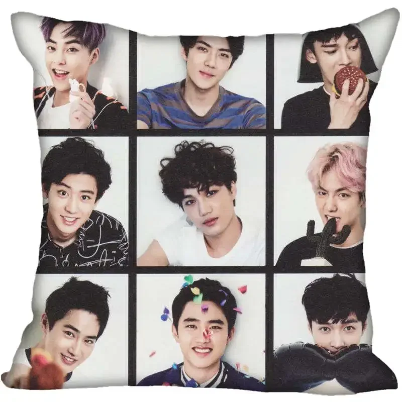 Custom Decorative Pillowcase EXO Square Zippered Pillow Cover 40x40,45x45cm(One Side)Pillow Case