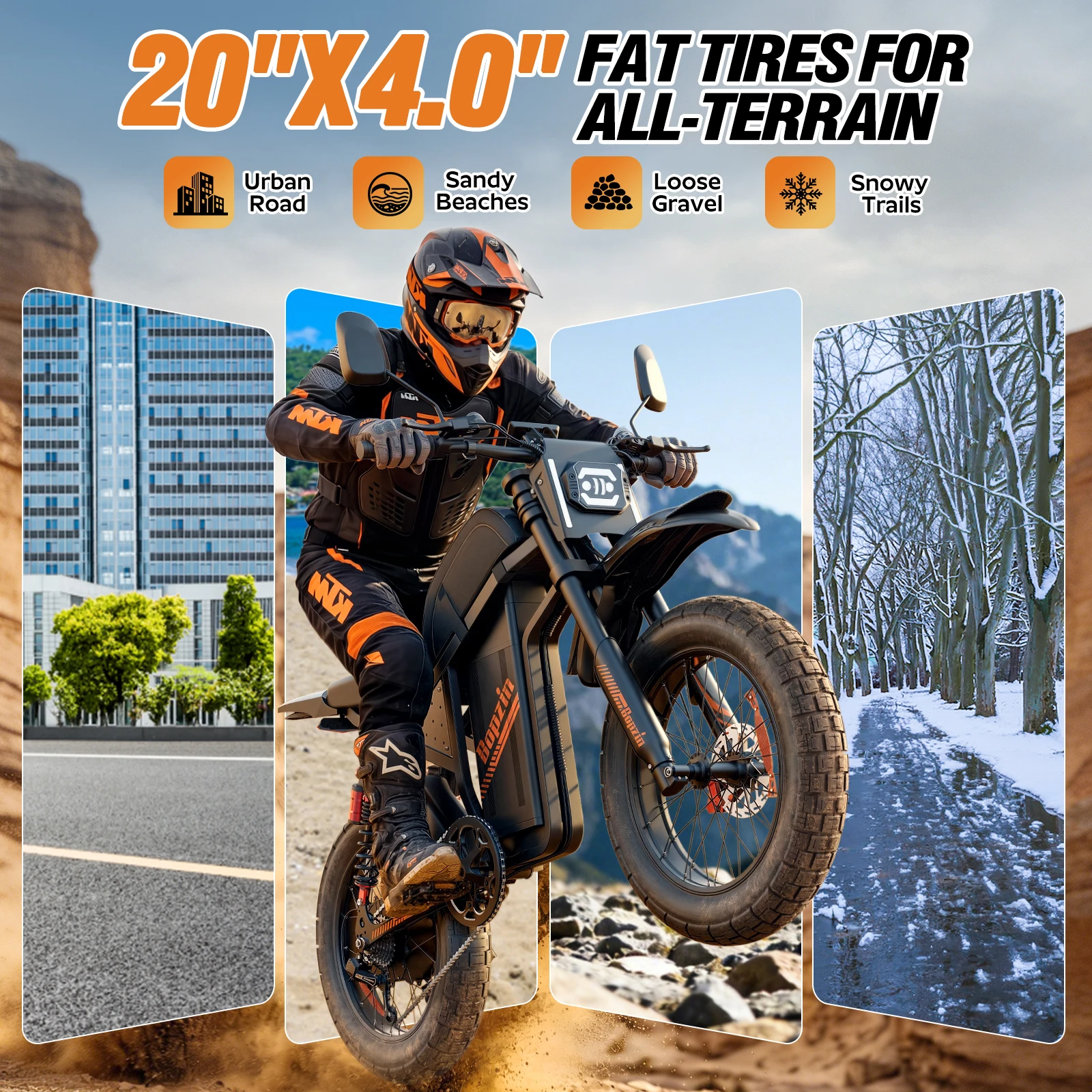 Electric Dirt Bike For Adults 60V 35Ah Battery 20