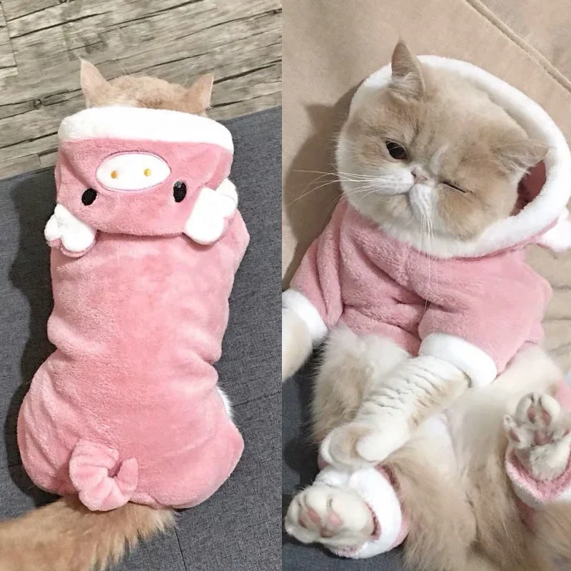 Disfraz de Cosplay de lana de Coral para mascota, dinosaurio lindo, Tigre, vaca, ropa para mascotas, sudaderas cálidas para perros, abrigo de gato,