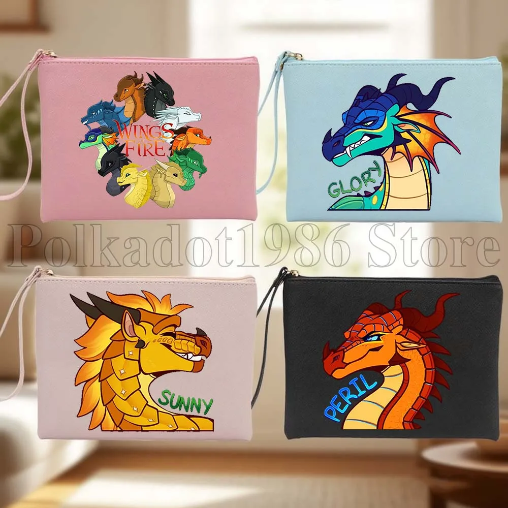 

Милые мультяшные драконы, крылья огня, фанат, подарки, сумка из искусственной кожи, косметичка, кошелек, косметичка, водонепроницаемые сумки для хранения туалетных принадлежностей