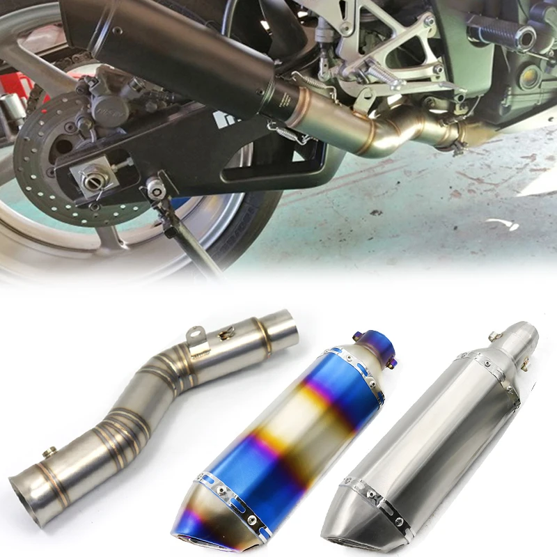 

Suitable for Yamaha R1 YZF-R1 MMotorcycle Middle Chain Pipe Slide 51MM Muffler Escape Motorcycle Exhaust Pipe Side Sleeve System