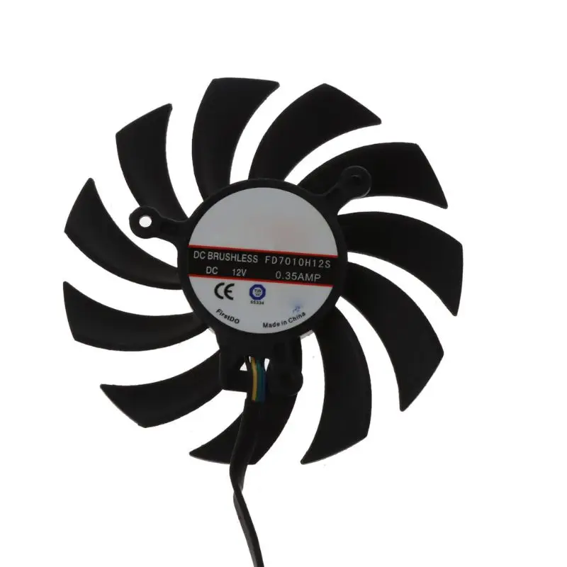 FD7010H12S 75มม.4pin Cooler พัดลมการ์ดกราฟิกการ์ดแฟนๆสำหรับ MSI Radeon Sapphire 6930 7850 GTX 550 750 770 ti 7870การ์ด Co