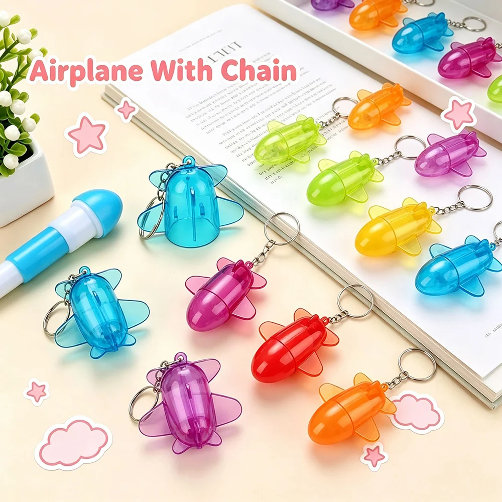 30Pcs/Lot Cute Small Airplane Ballpoint Pen Retractable Aircraft Shaped Blue Writing Mini Pens Kids Student School Stationery