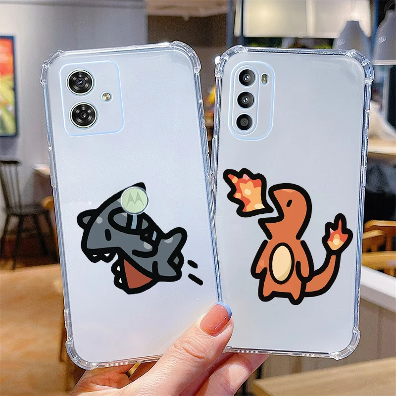 G54 Cute Cartoon Transparent Phone Case For Motorola Moto G54 G42 G24 G20 G30 G84 G73 G72 G52 G9Plus G14 G13 G53 G82 G32 Cover