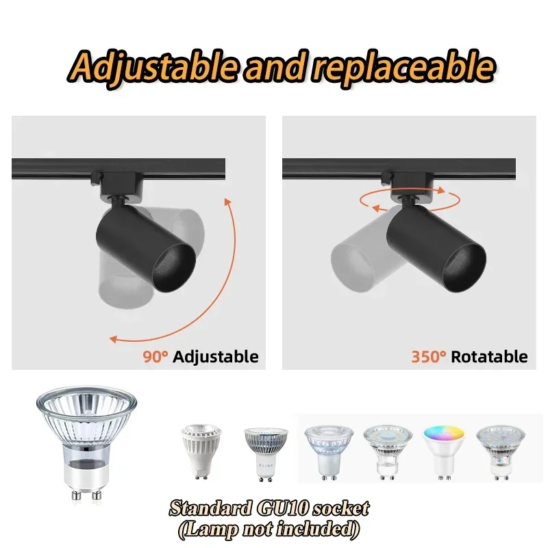 gu10 Light Fixture GU10 Track Light Set Smart Spotlights Replace Dimming Rail Lighting Kitchen Spot Light ceiling 110V Light