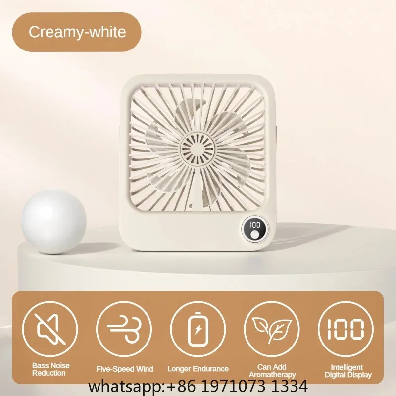 Desktop Small Fan Portable Outdoor Office USB Folding  Digital Display Ultra Slim