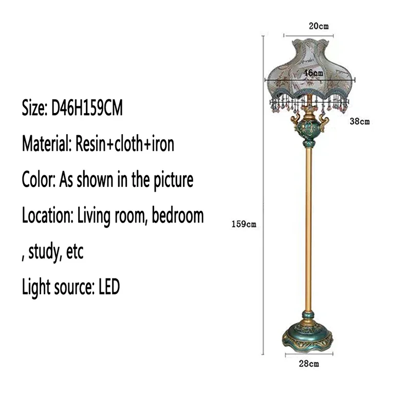 SEAN โคมไฟตั้งพื้นสไตล์ยุโรป ห้องนั่งเล่นหรูหรา ห้องนอน วิลล่าโรงแรม LED Retro ความคิดสร้างสรรค์ โคมไฟตั้งพื้น ถัดจากโซฟา