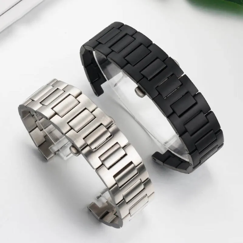 20x12mm 22x14mm Concave Solid Stainless Steel Watchband For Cartier Pasha Series WSPA0013 Metal Strap Men's Women's Wrist strap