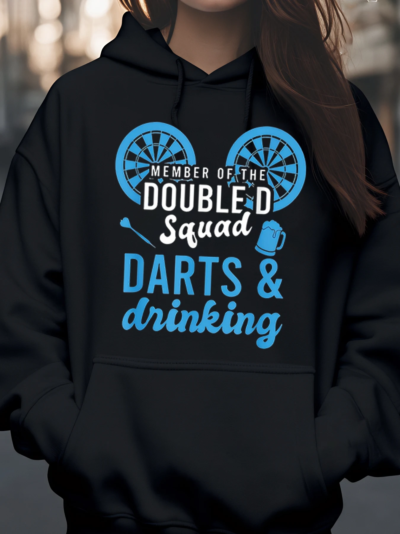 سترة بقلنسوة للسهام والشرب مع تصميم لوح رمي السهام للارتداء الكاجوال للرجال والنساء