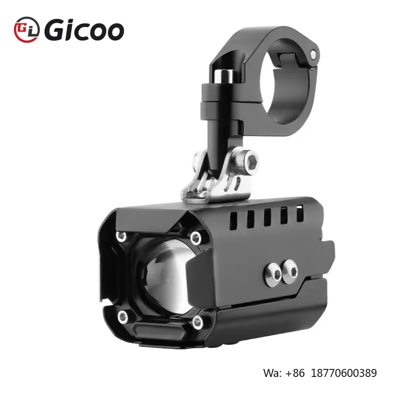 Gicoo New LED Motorcycle Headlight 12V 6000K 80W Universal Fitment Black Housing Demon Angel Eyes Upgrade Kit