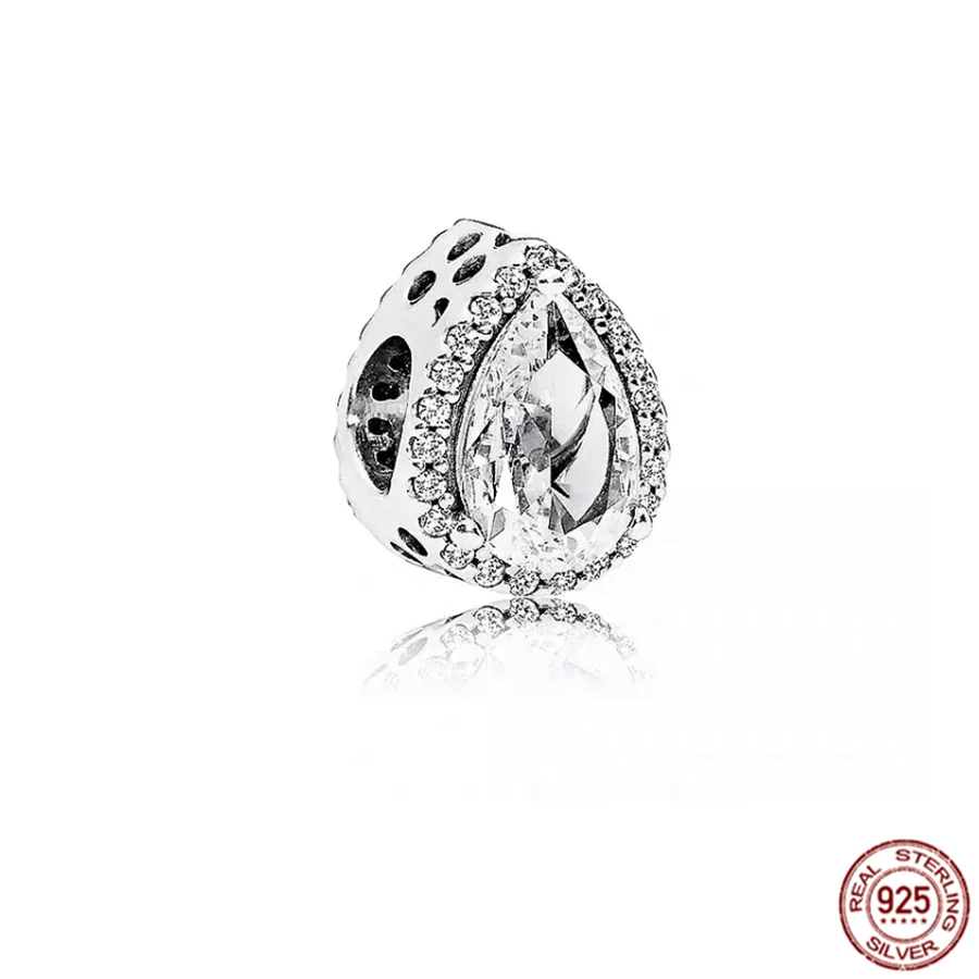 Charme de bricolage en argent regardé 925 pour bracelet Pandora original, breloque, perles circulaires transparentes, cœur à main levée, breloque de Rotterdam, convient aux bijoux exécutifs