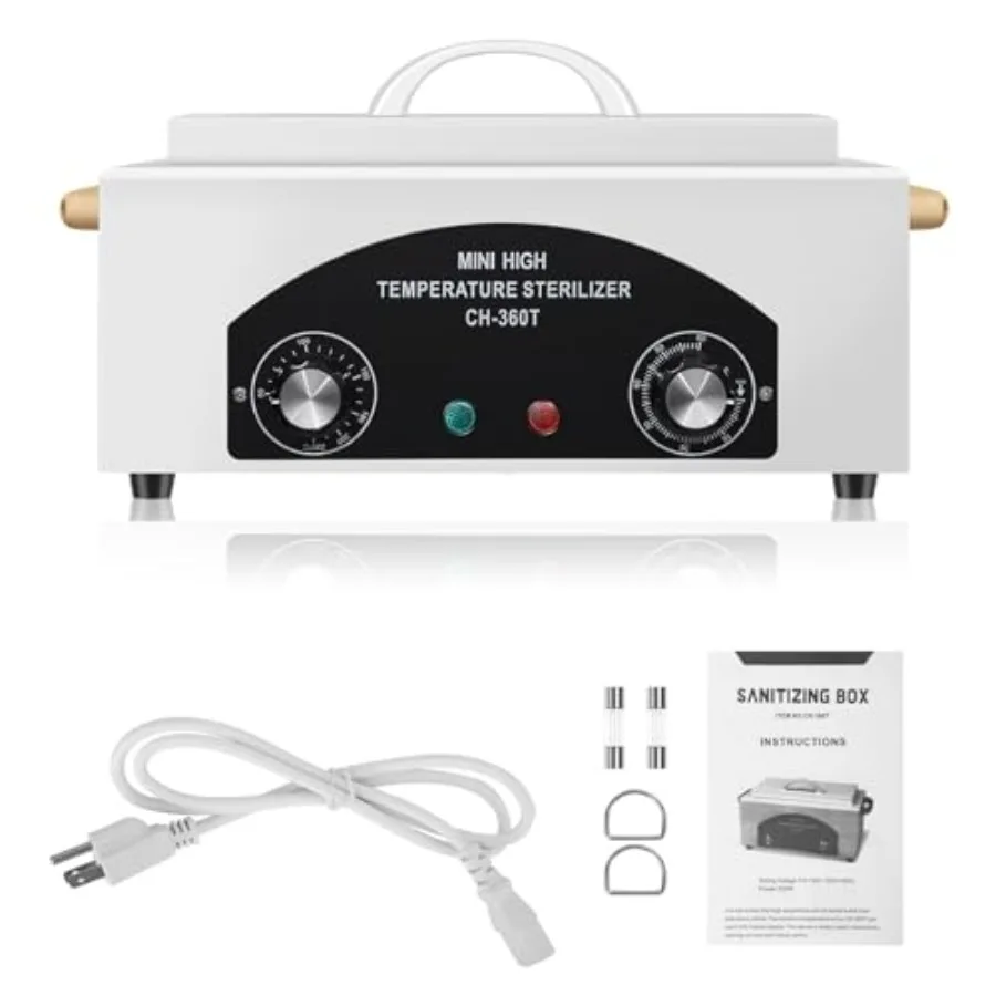 

High Temperature Metal Tool Cleaning Box, 110V 300W 1.5L with Timer Manicure Pedicure SPA Salon Barber Equipment for Sundry Bea