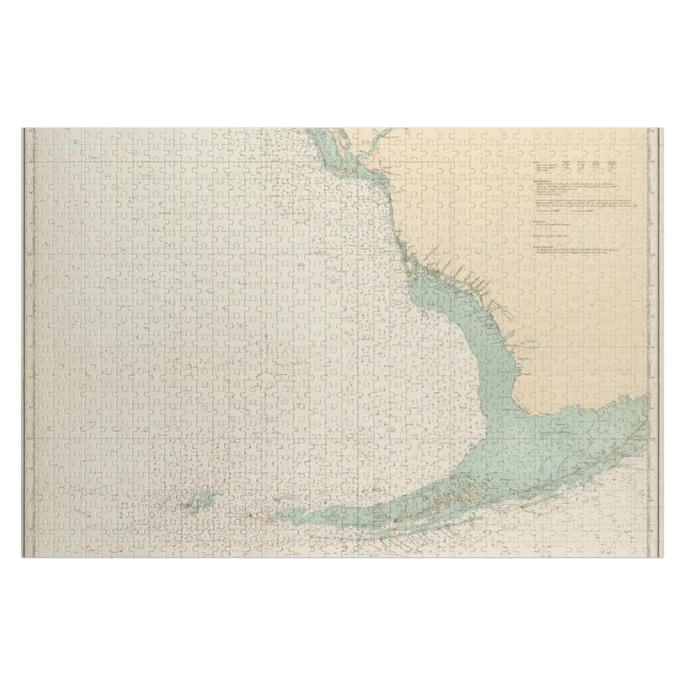 Old Florida & Cuban Coast Map (1923) Vintage Tampa Bay to Havana Chart Jigsaw Puzzle Toys For Children Personalize Puzzle
