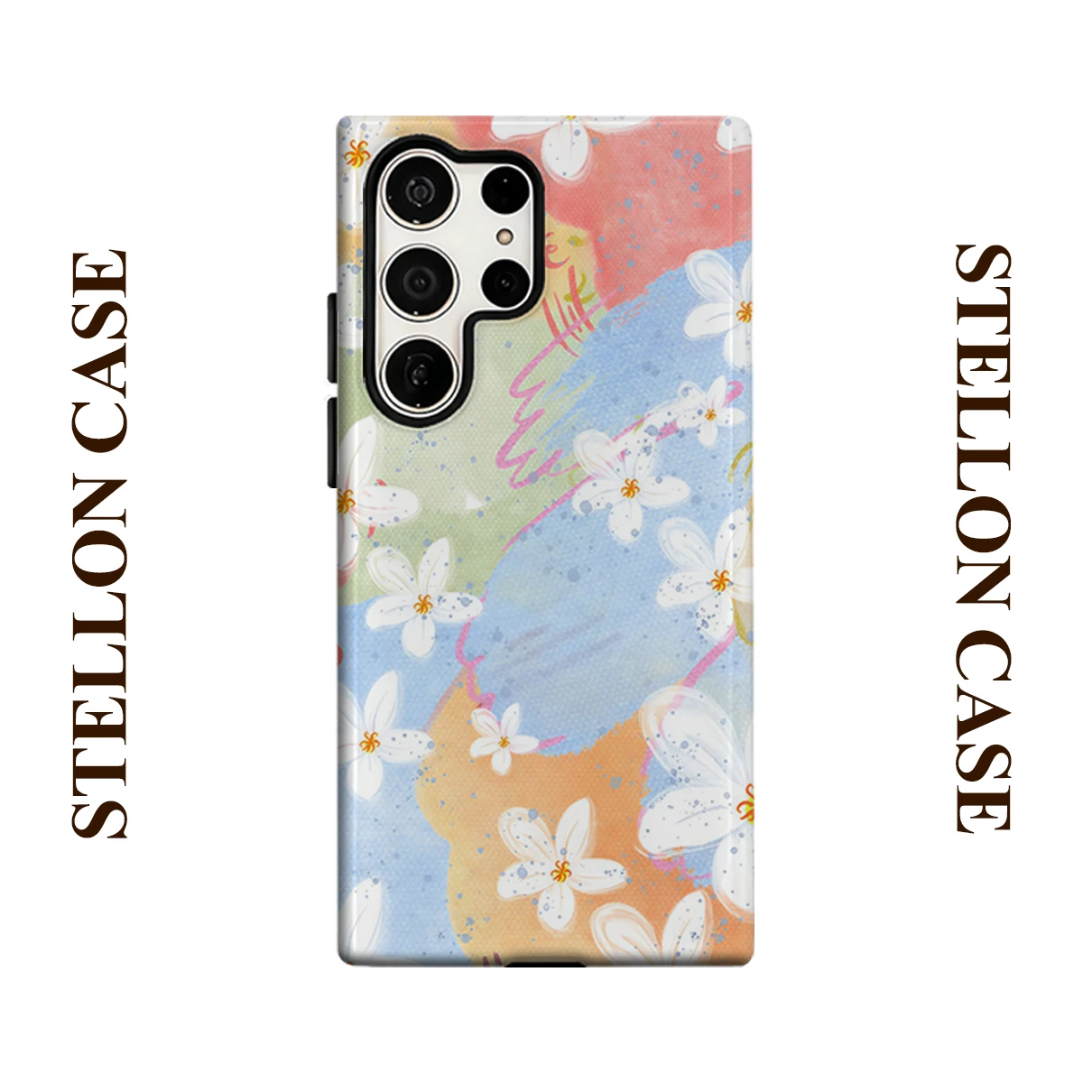 Jasmine Bloom Phone Case for Samsung Galaxy S25 Ultra S24 S23 Ultra Plus Glossy Double-layer Back Cover