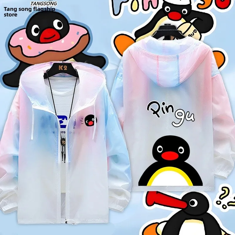

Одежда для защиты от солнца с рисунком пингвинов, ультратонкая дышащая верхняя одежда для мужчин и женщин, весенне-летняя куртка