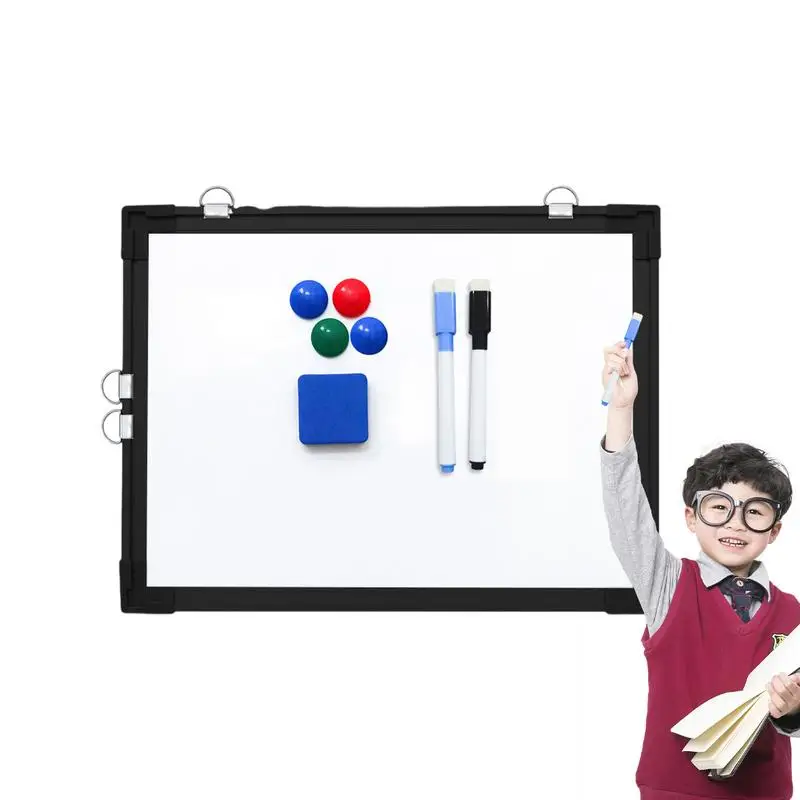 Magnetic Dry Erase Board Magnetic Mini Whiteboard 1 Eraser 4 Magnets 2 Markers Smooth Double-Sided Writing Drawing Board