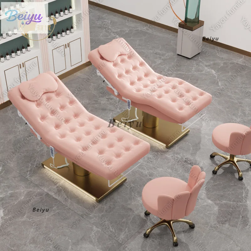 

Новая внешняя торговля электрическая косметическая кровать салон красоты золотая база массаж медицинская красота лицо ресницы татуировка