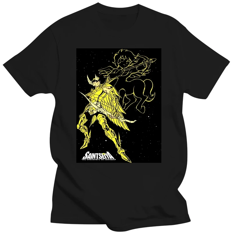 2019 Cool Sagitarius Gold Saint Seiya classic anime manga T-Shirt Black Basic Tee Tee