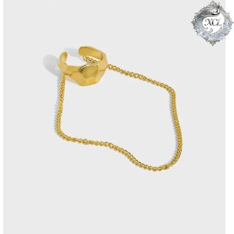 

XCL стерлингового серебра 925, нерегулярные серьги-клипсы с кисточками и боковой цепочкой для ушей для женщин и девочек, модные модные ювелирные изделия без пирсинга