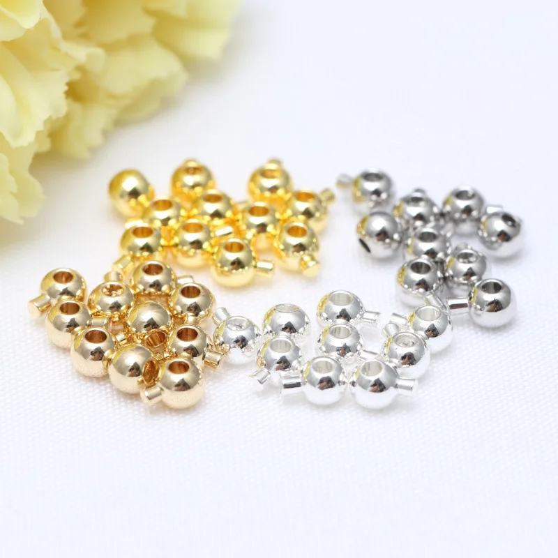 

14K Gold Plated Crimp End Beads Closure clip Cord Stopper Fastener Positioning Beads DIY Jewelry making supplies
