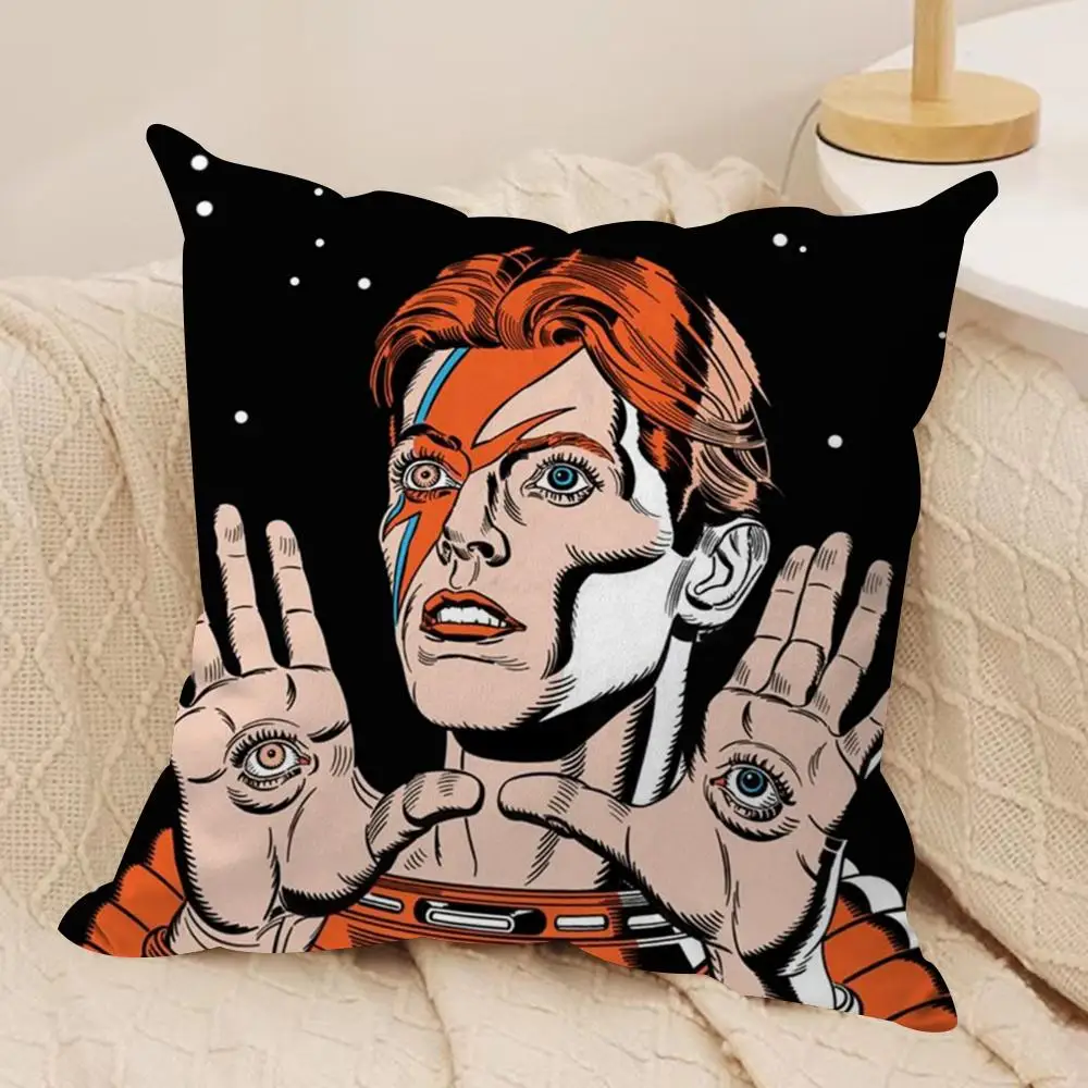 Retro Rock Singer Portrait Pillowcase Soft Decorative Cushion Cover Sofa Home Decoration