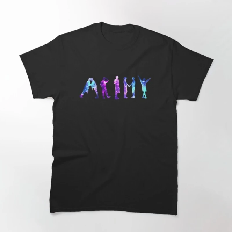 Camiseta Unissex 100% Algodão Y2K 2026 Verão Gola Redonda Manga Curta Hip Hop Oversized com Silhueta ARMY Bomb - Presente para Fãs