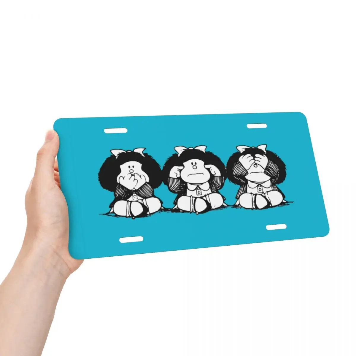 Humor Mafalda License Plate Vanity Tag Personalized Quino Cartoon Manga Decorative Car Front License Plate 12x6 Inch